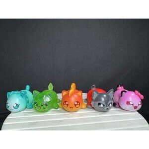 Litter LOT of 5 - Aphmau Mystery MeeMeows Mini - Emerald Cat, Aaron, Kim, Sea,